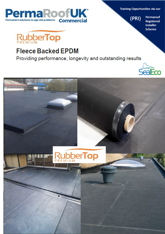 SealEco RubberTop Premium Fleece Backed EPDM Permaroof UK Commercial
